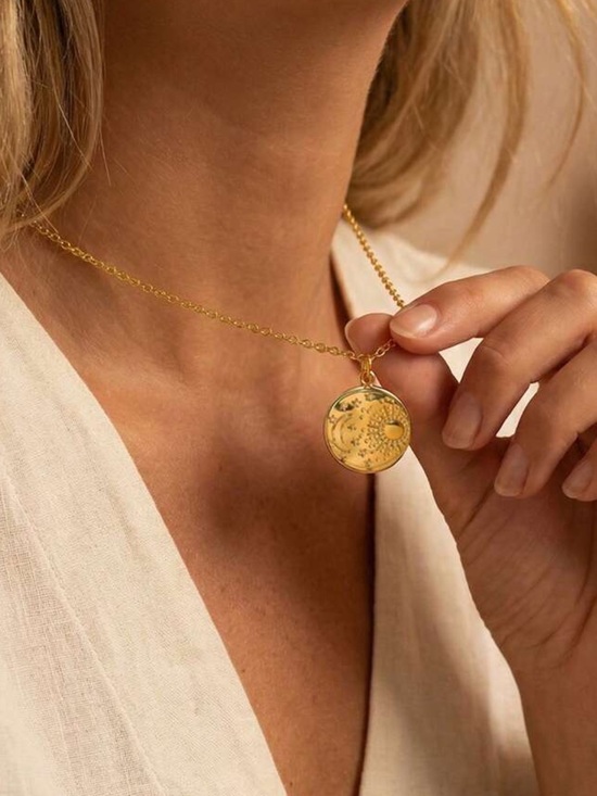 Jewelry - New! Gold Boho Sun Moon Pendant Necklace NWOT 1072
